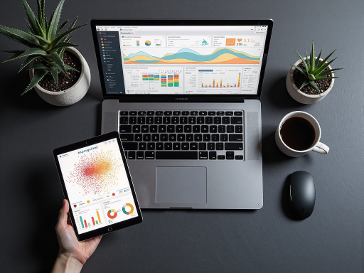 AI数据分析平台界面截图，显示多种数据图表和分析结果，智能推荐功能，现代化数据可视化界面
